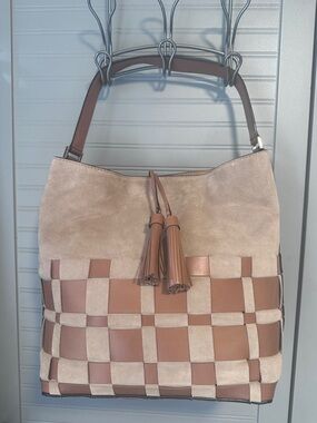 Michael Kors Vivian Brown & Tan Large Suede & Leather Hobo Bag NWOT MSRP:$398